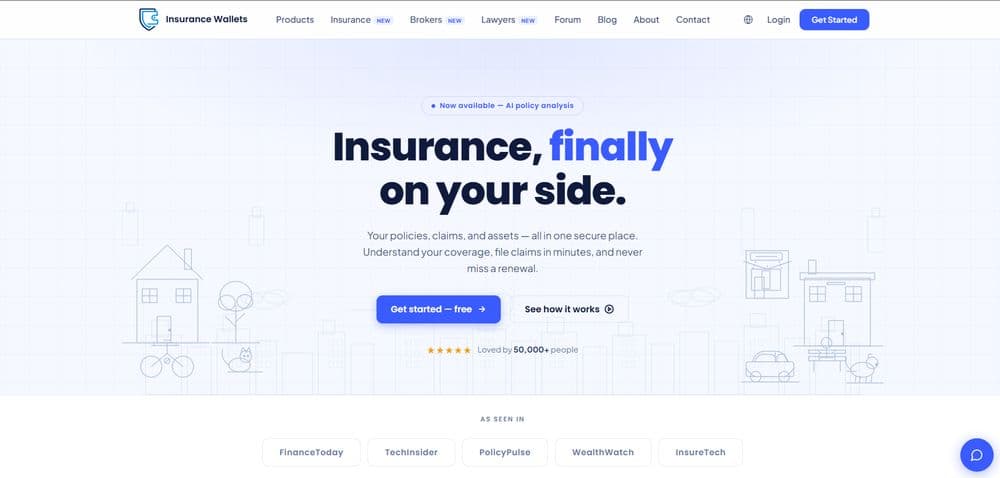 Insurance Wallets interface preview