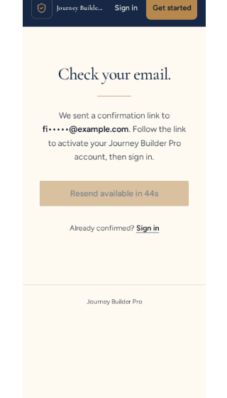 Account verification email confirmation on mobile